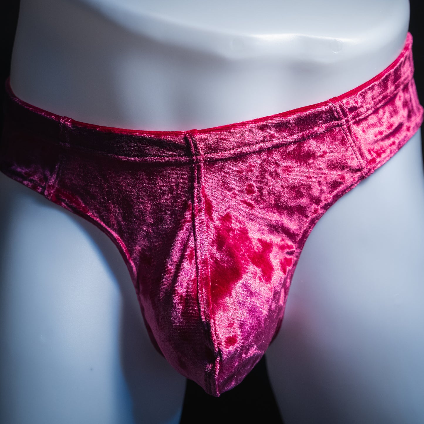 Mens Pink Velvet Thong Bundle 2 Pack