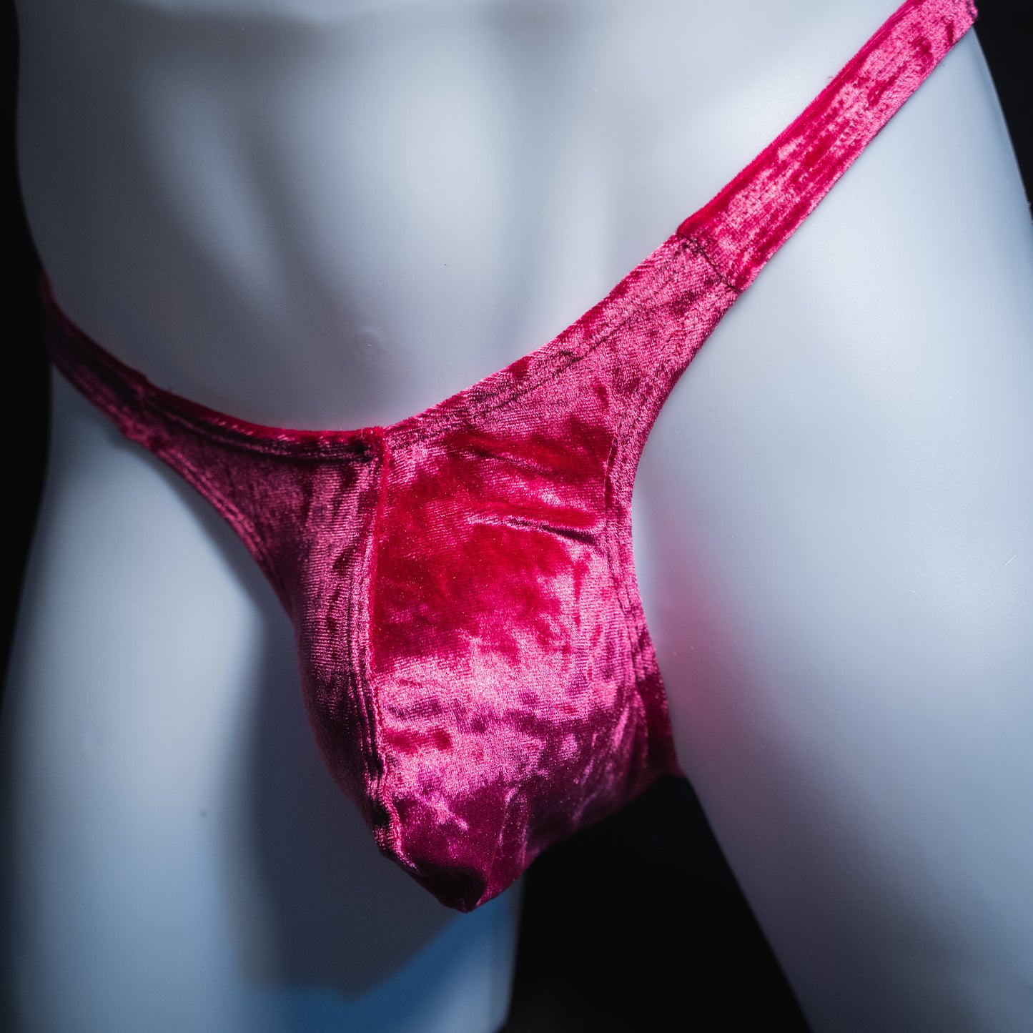 Mens Pink Velvet Thong Bundle 2 Pack