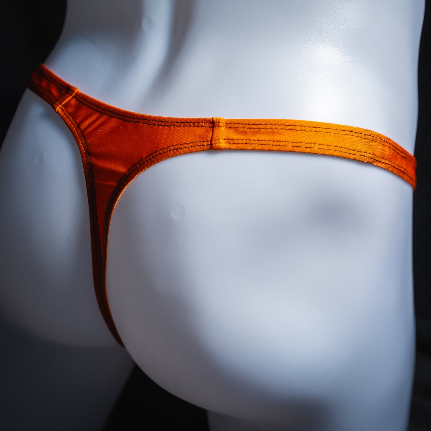Mens Halloween Orange Solid Thong Underwear