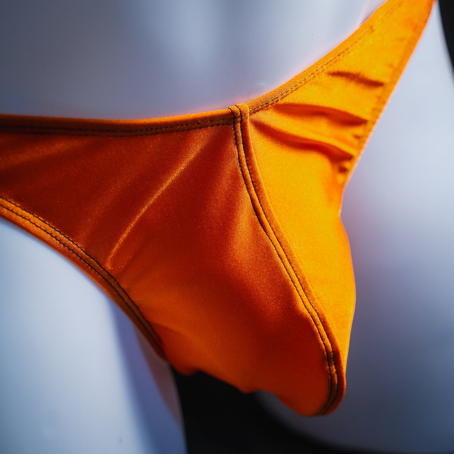 Mens Halloween Orange Solid Thong Underwear