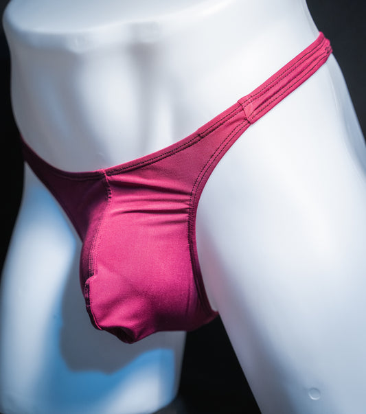 Mens Silky Maroon Thong Underwear