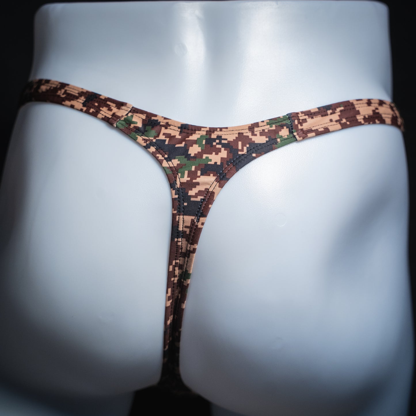 Mens Digital Camo Spandex Thong Underwear