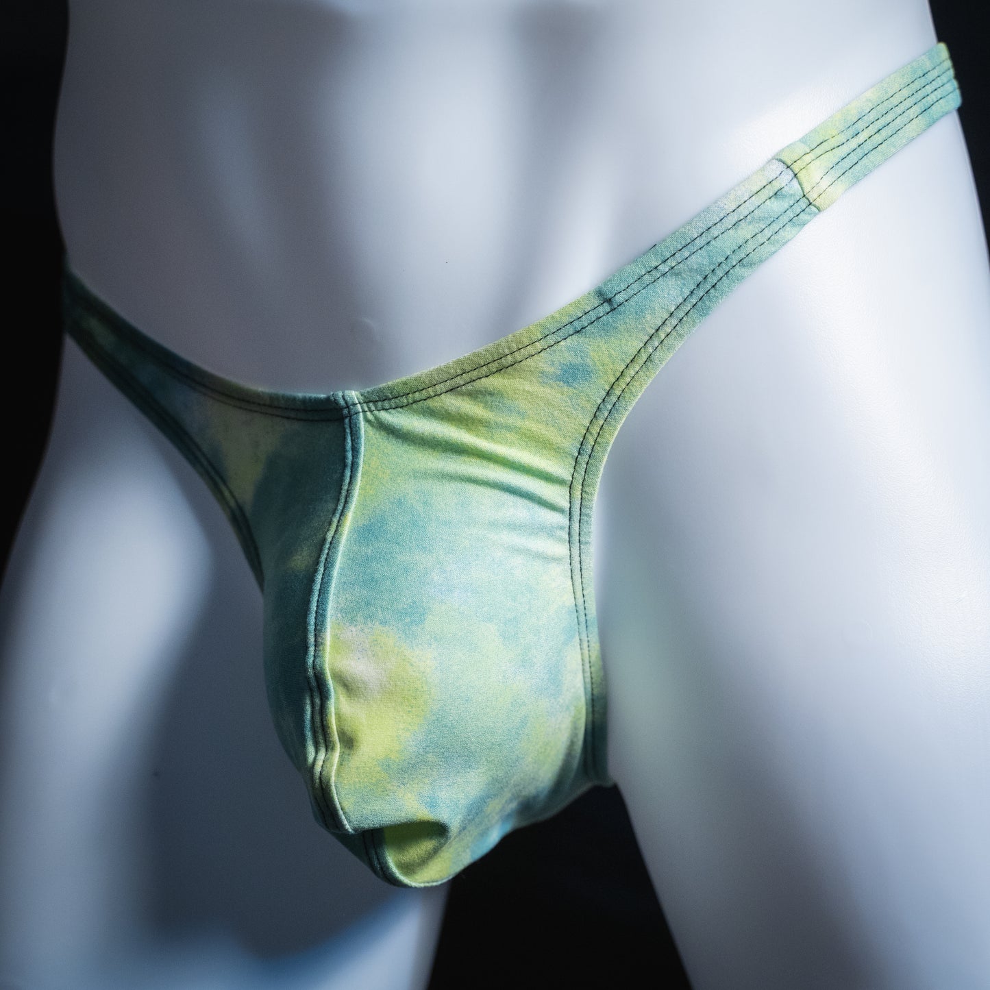 Mens Green Tie Dye Thong Underwear