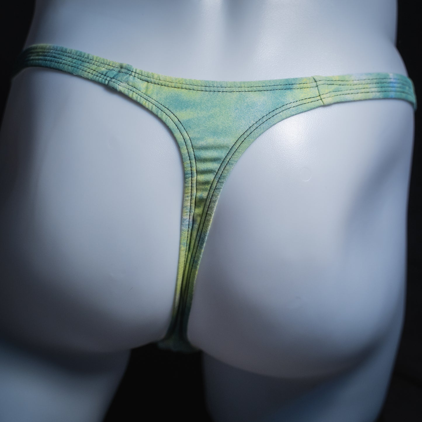 Mens Green Tie Dye Thong Underwear