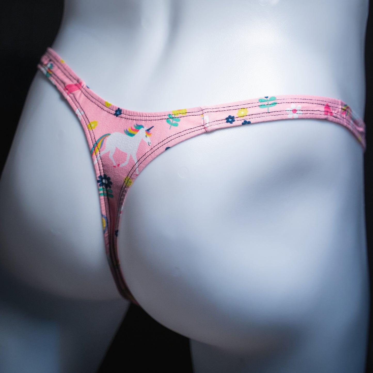 Mens Pink Unicorn Thong Underwear