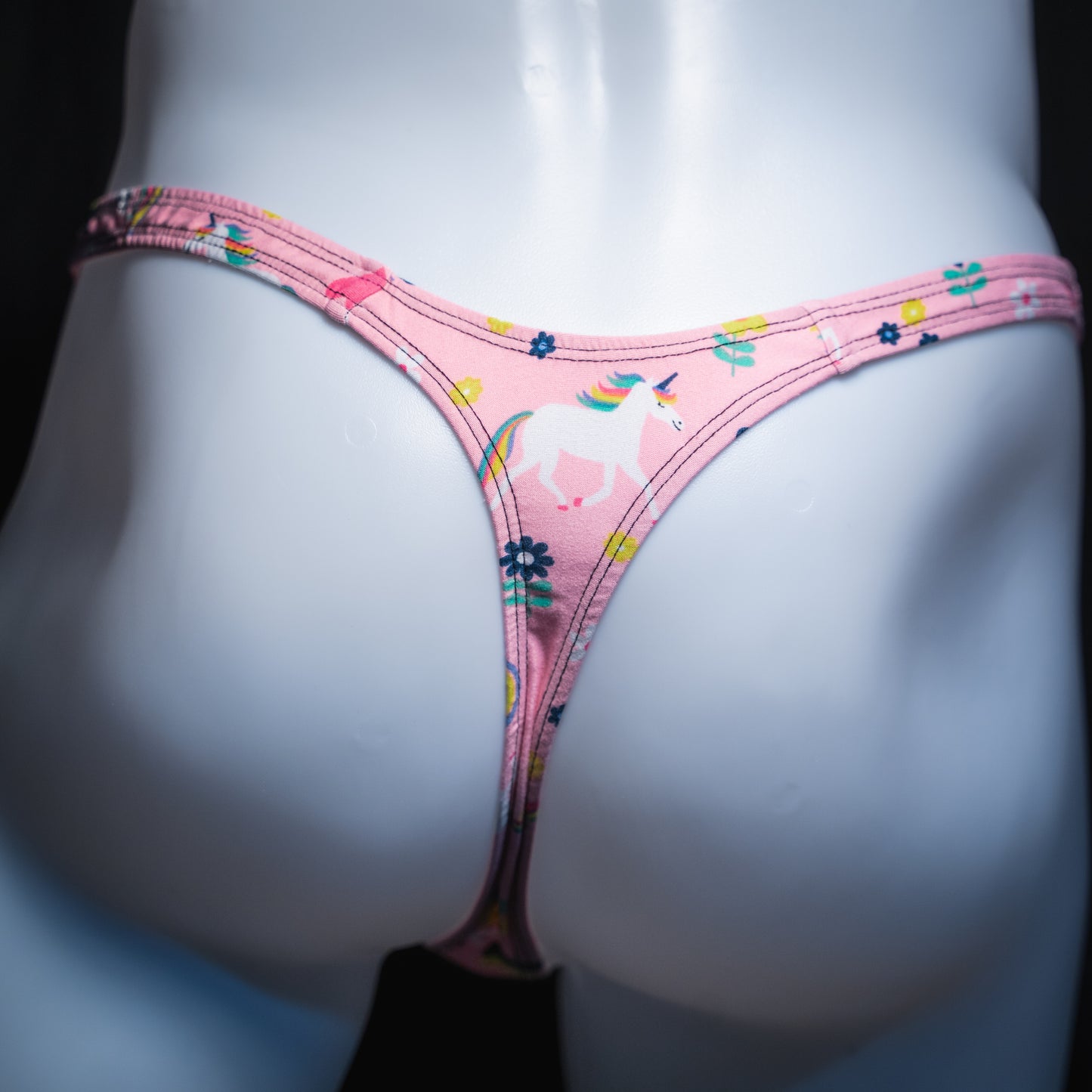 Mens Pink Unicorn Thong Underwear