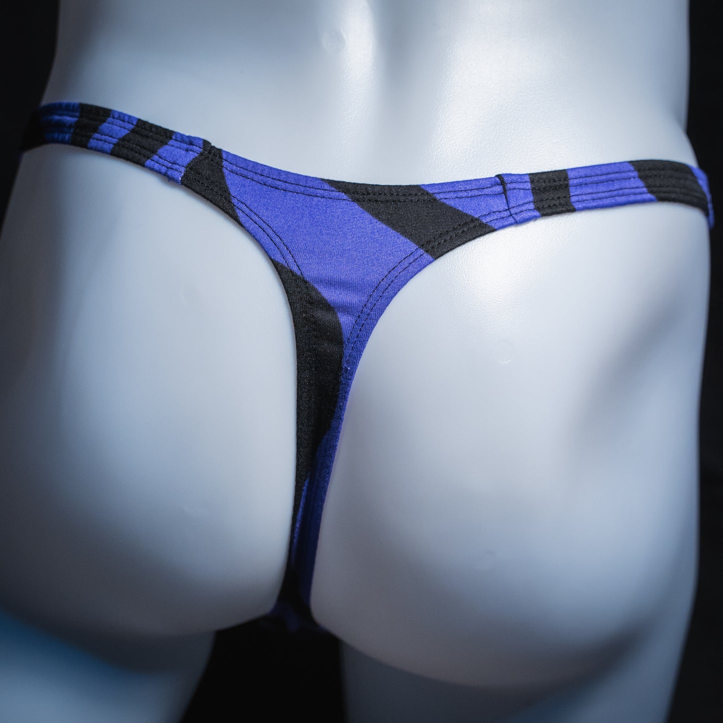 Mens Purple And Black Thong Underwear