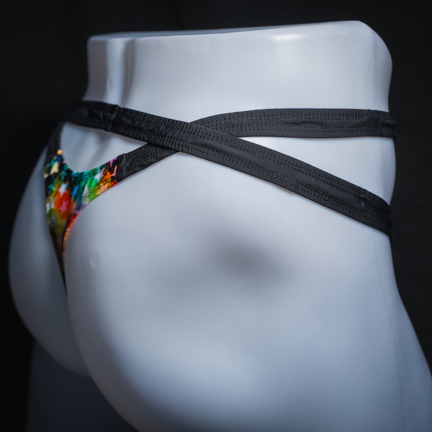 Mens Rainbow Stars Wrap Around Thong