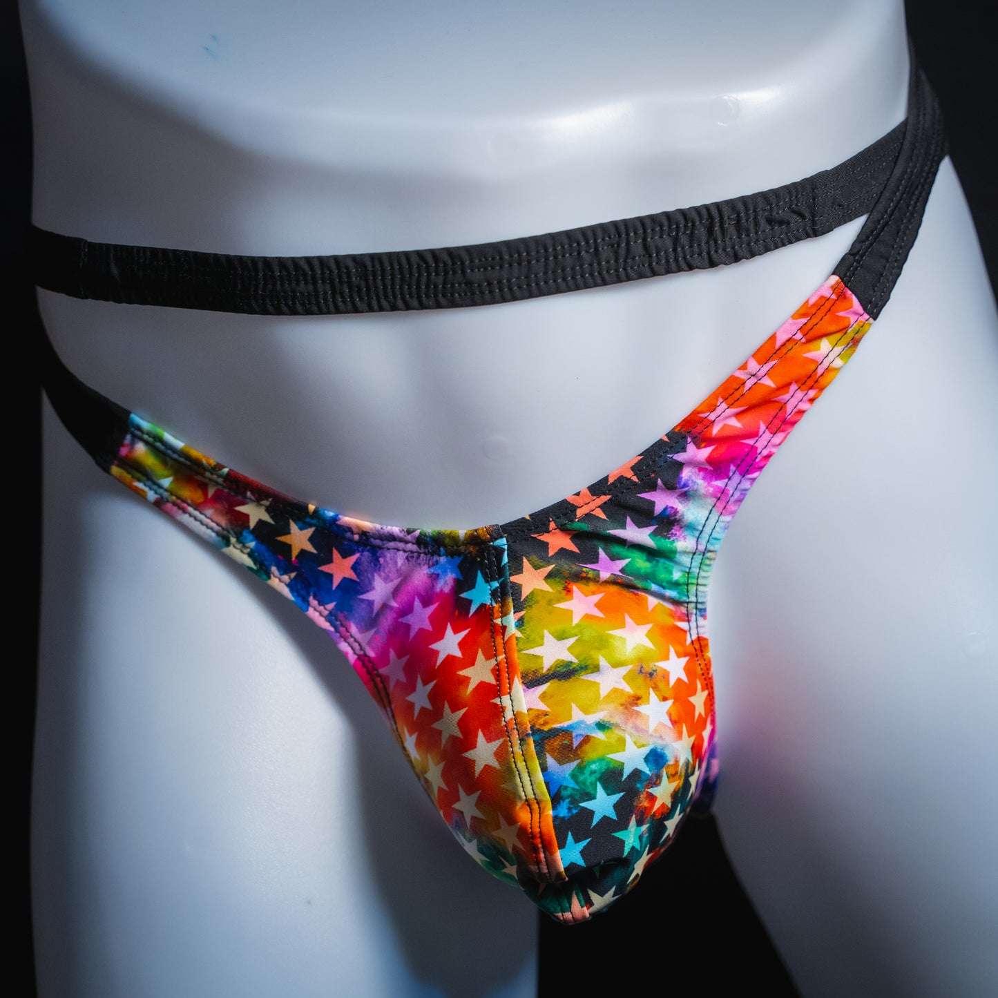 Mens Rainbow Stars Wrap Around Thong