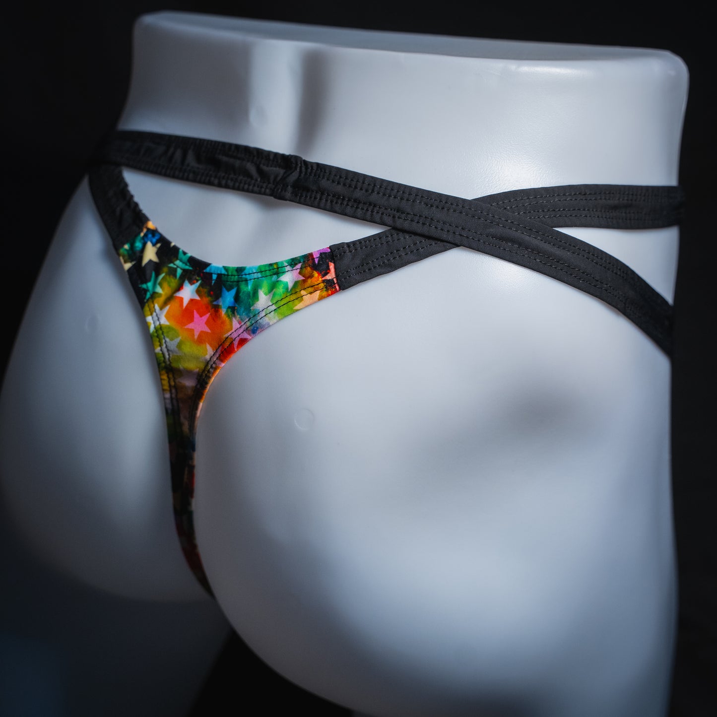 Mens Rainbow Stars Wrap Around Thong