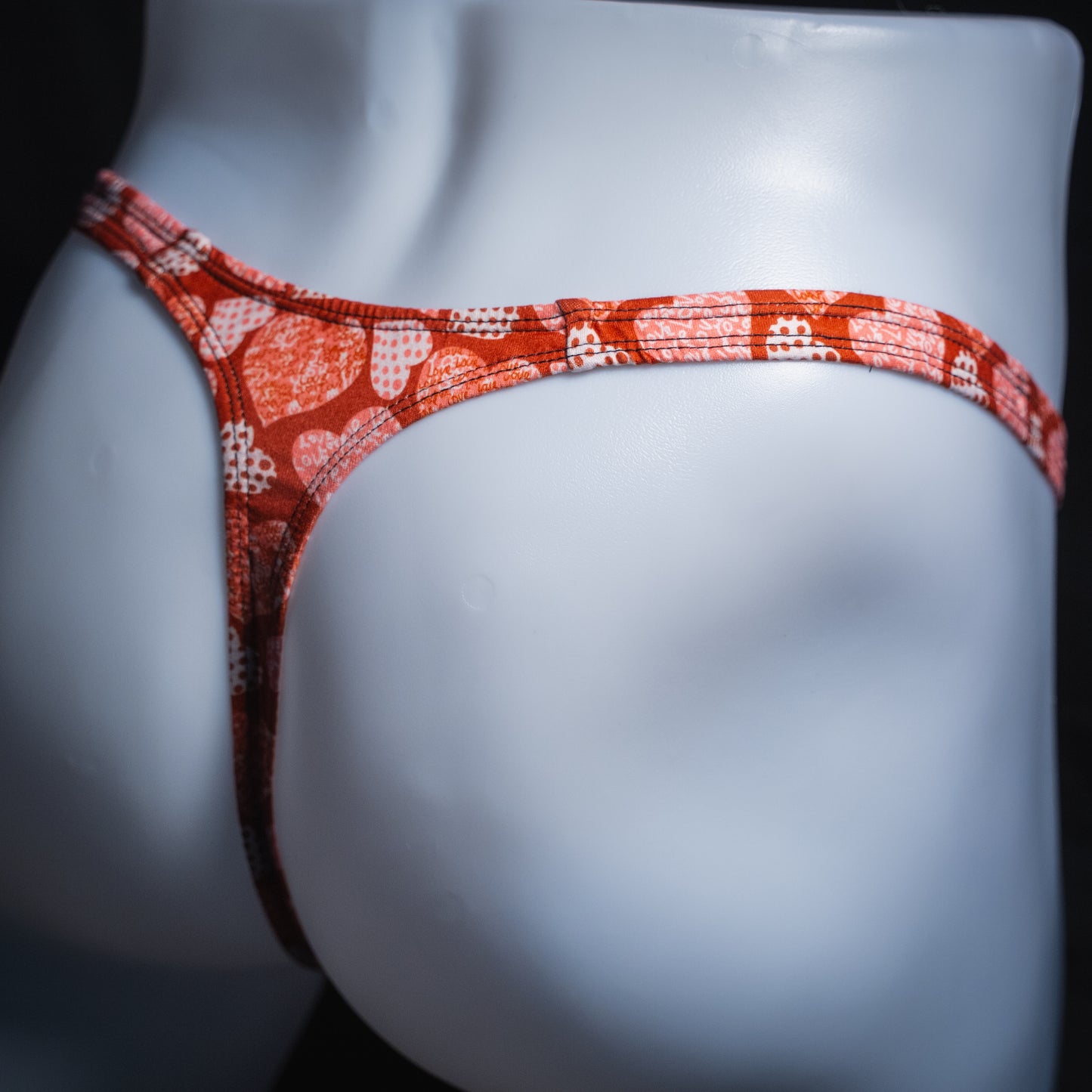 Mens Red Hearts Thong Underwear