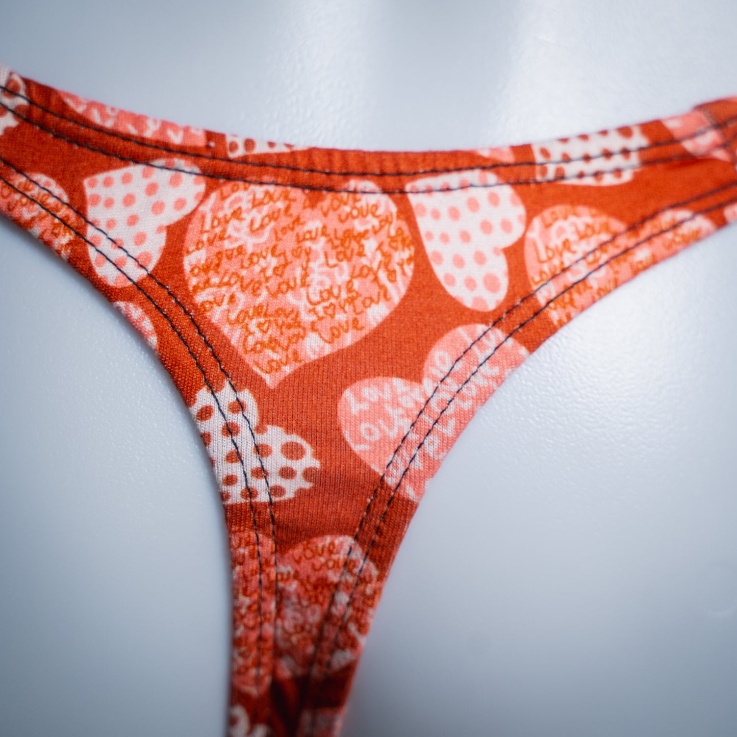 Mens Red Hearts Thong Underwear