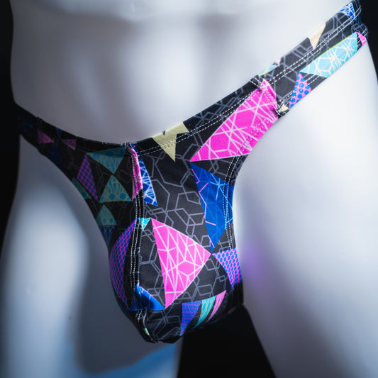 Mens Robust Cut Bright Geometric Shapes