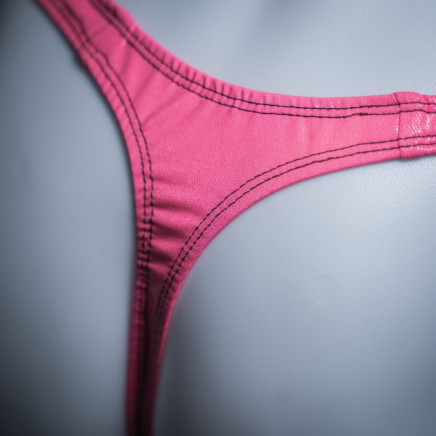 Mens Bright Pink Metallic Thong Underwear