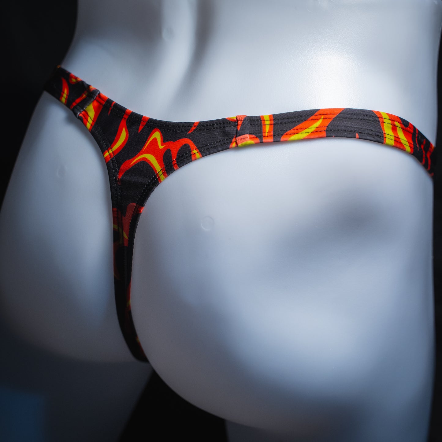 Mens Spandex Flame Thong Underwear