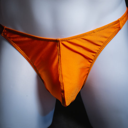 Mens Halloween Orange Solid Thong Underwear