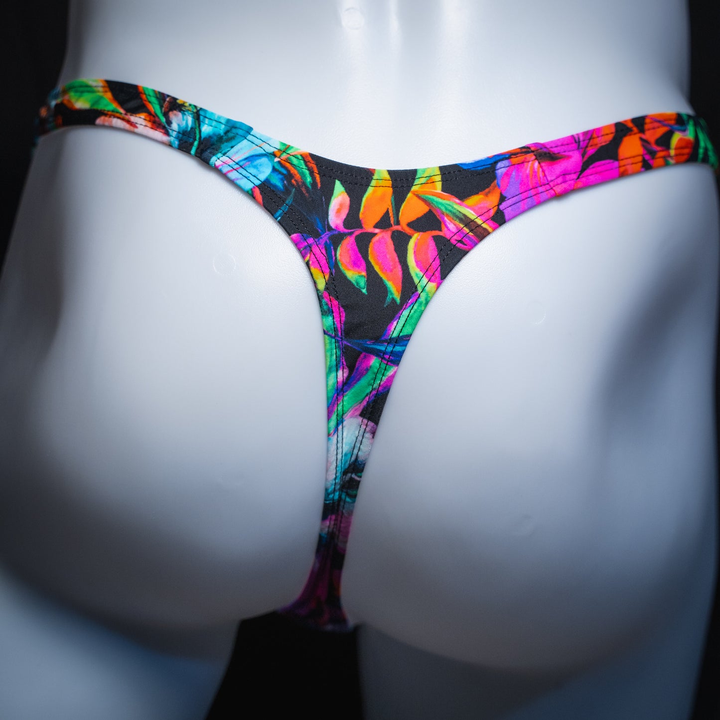 Just Mens Thongs Underwear - Bright Tropical Flowers