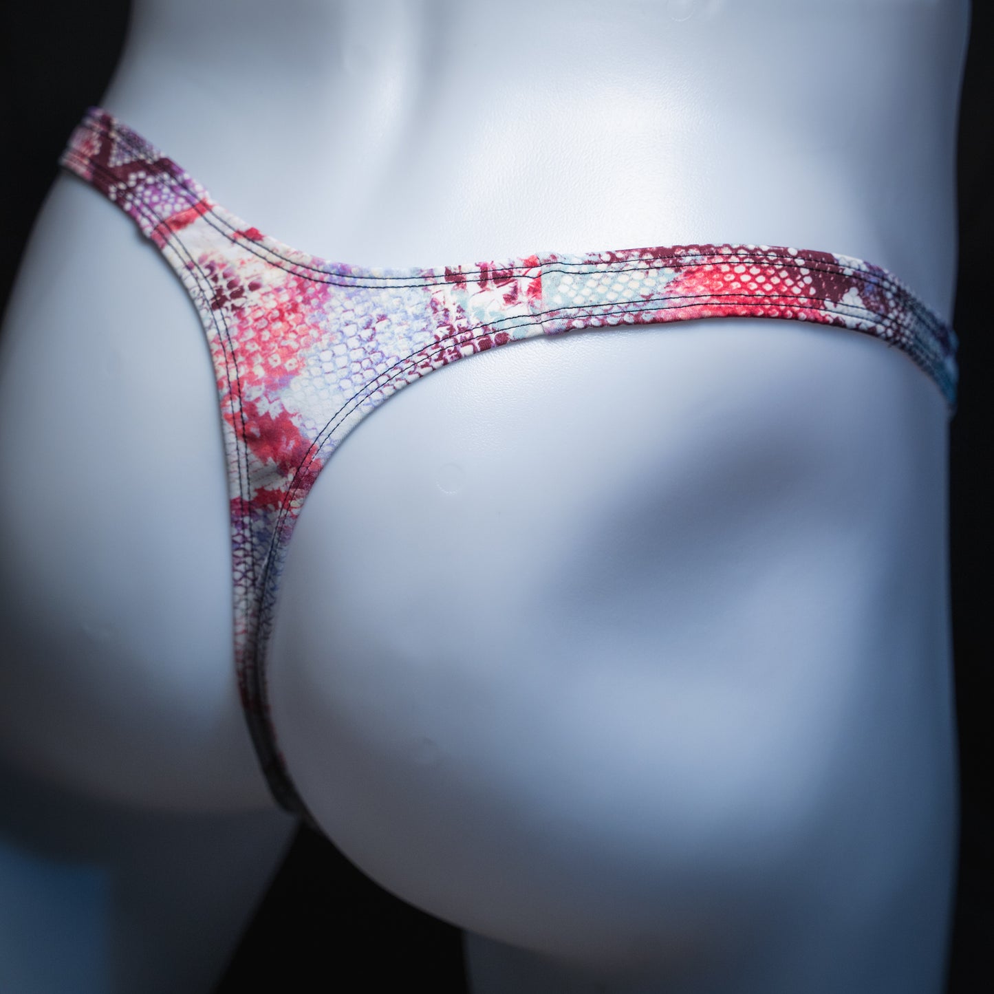 Just Mens Thongs Underwear - Pink Snakeskin