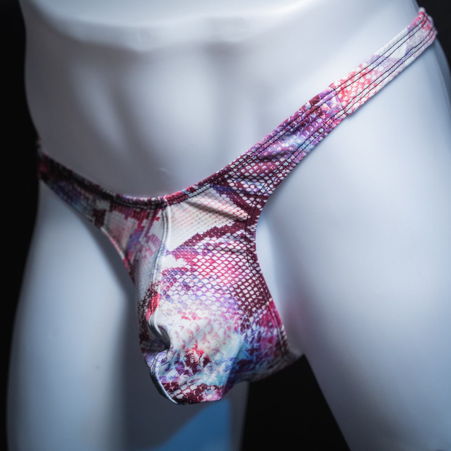 Just Mens Thongs Underwear - Pink Snakeskin