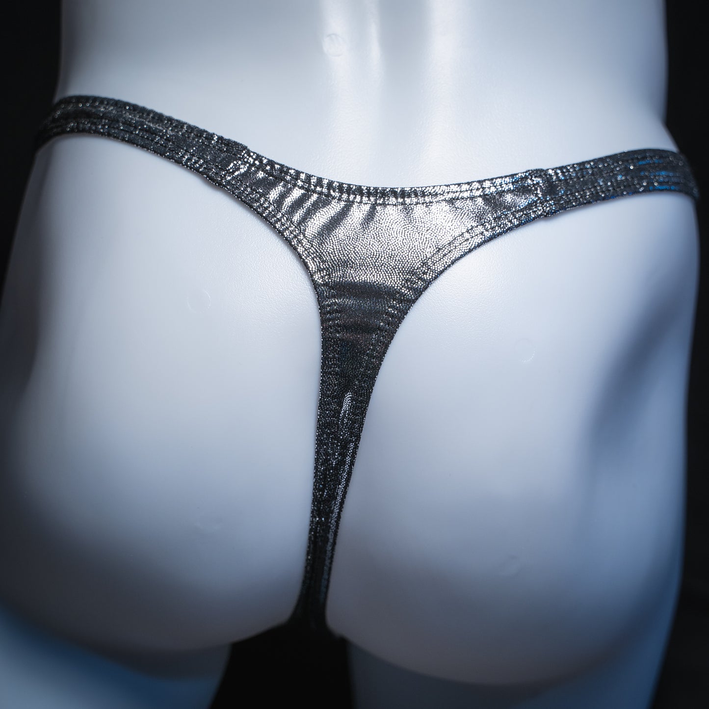 Just Mens Thongs Underwear - Metallic Dark Silver