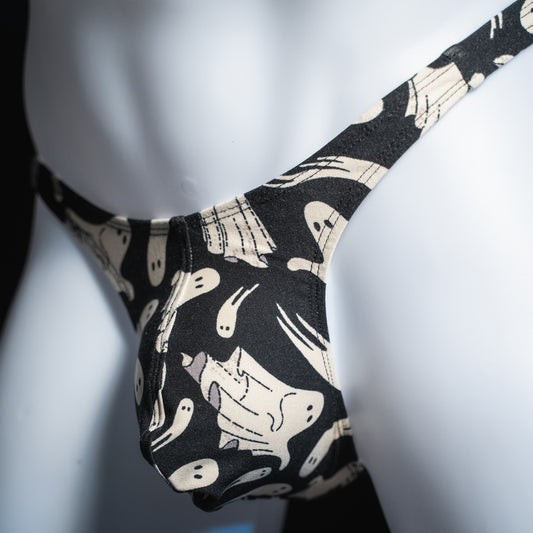 Just Mens Thongs Underwear - Spooky Halloween Ghosts