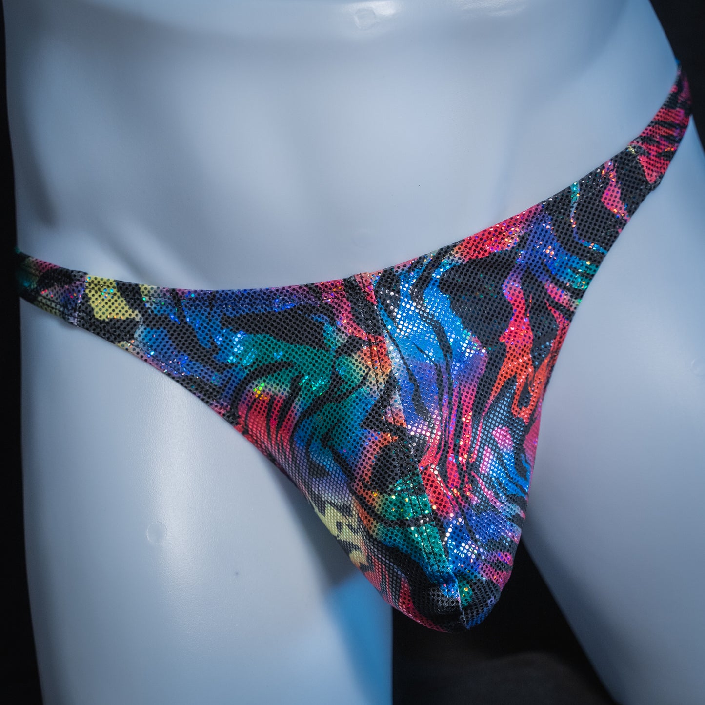 Just Mens Thongs Underwear - Metallic Rainbow Animal Print