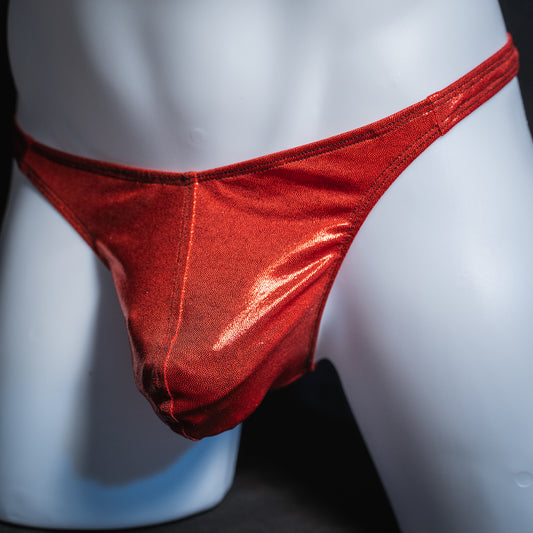 Just Mens Thongs Underwear - Metallic Red