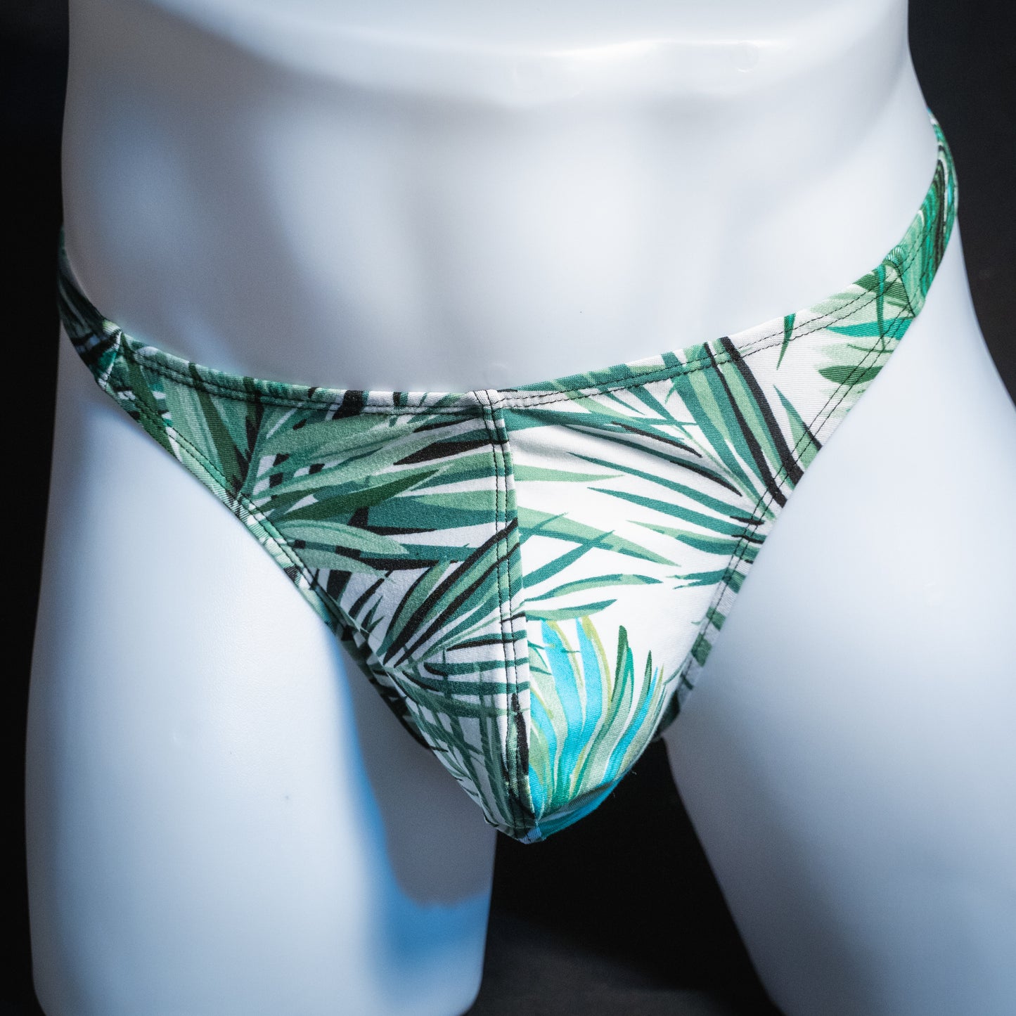 Just Mens Thongs Underwear - Tropical Palm Leaves